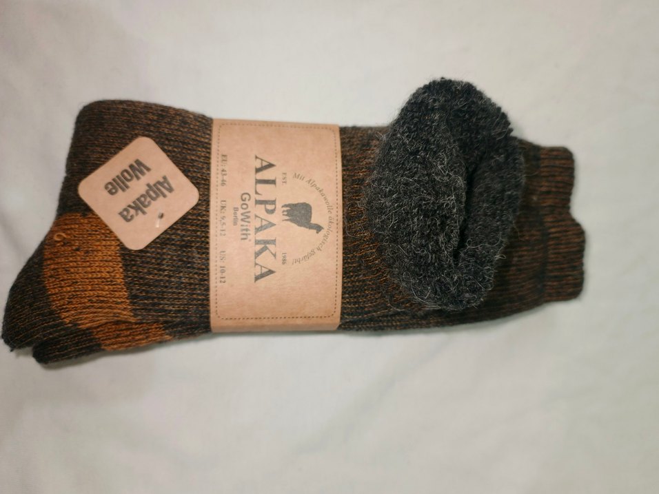 Alpaka Wolle Erkek Kahverengi Midi Çorap - Görsel 4