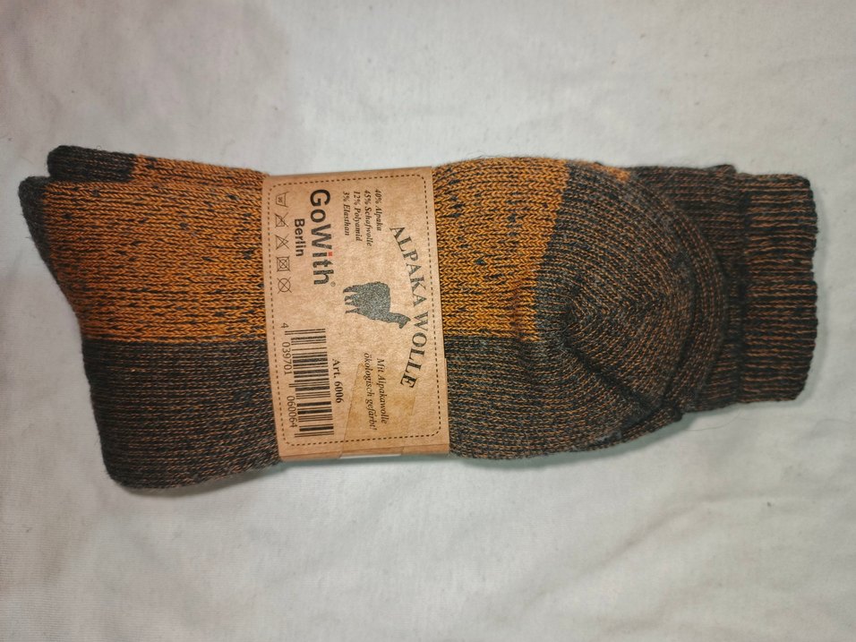 Alpaka Wolle Erkek Kahverengi Midi Çorap - Görsel 2