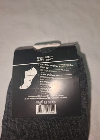 Erkek Gri Mini 3 lü Çorap - Görsel 2