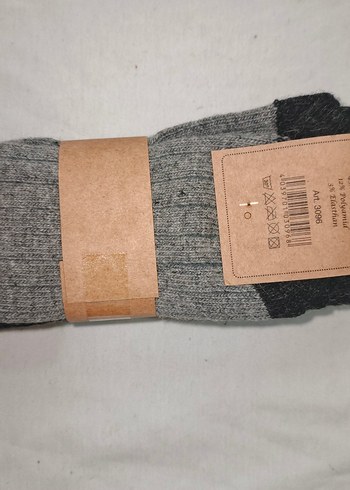 Gri Alpak Yünü Erkek Çorap 2 li - Görsel 2