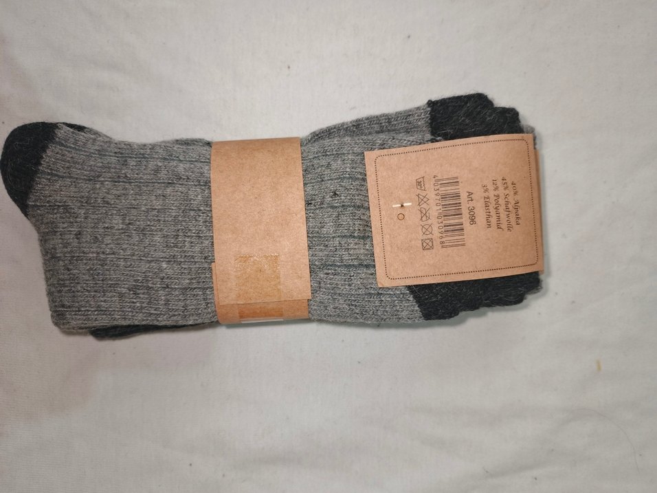 Gri Alpak Yünü Erkek Çorap 2 li - Görsel 2