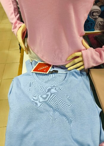 Pembe Uzun Kollu Kısa Kesim Kadın Sweatshirt - Görsel 2