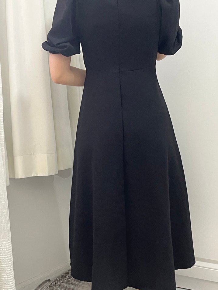 Siyah Midi Goth Ofis Elbisesi - Görsel 2