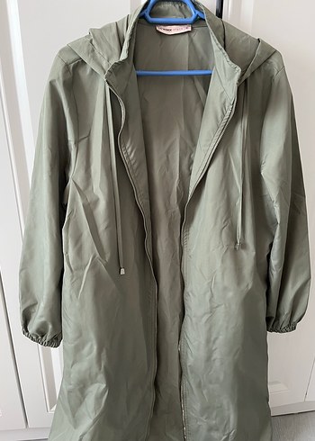 Gri Midi Boy Kadın Yağmurluk - Görsel 3