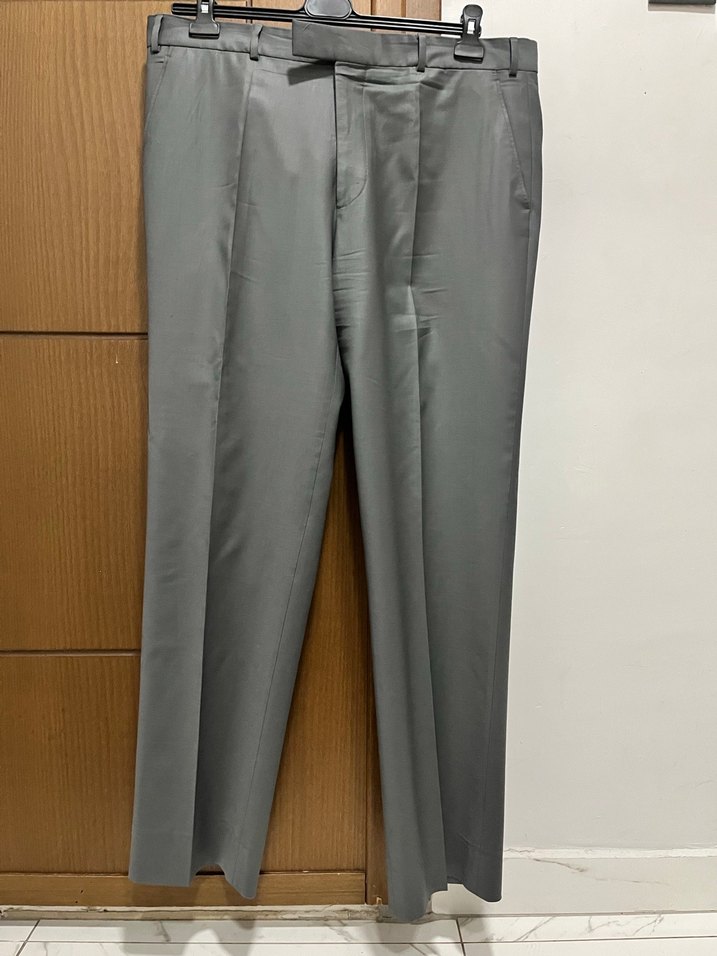 Gri Erkek Takım Elbise Ceket Notch Yaka Ve Pantolon - Görsel 5