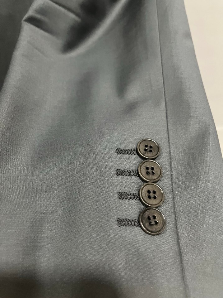 Gri Erkek Takım Elbise Ceket Notch Yaka Ve Pantolon - Görsel 4