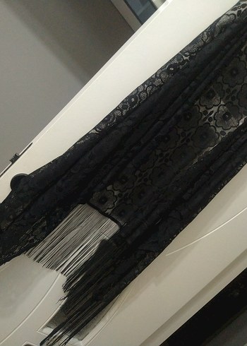 Uzun Siyah Desenli Gotik Kolsuz Yelek - Görsel 3