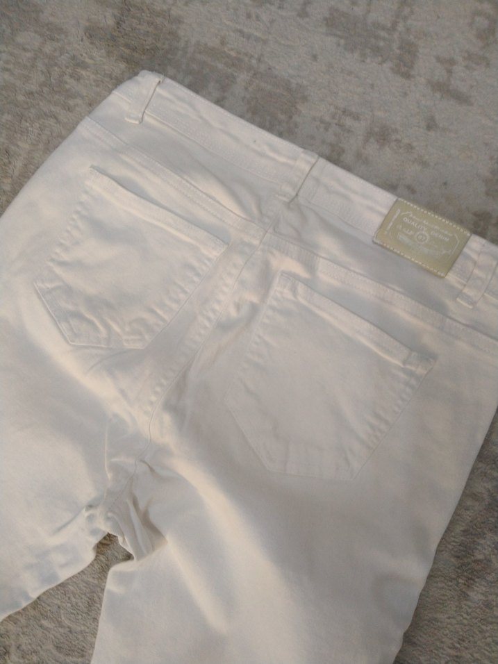 Kadın Beyaz Denim Pantolon - Görsel 2