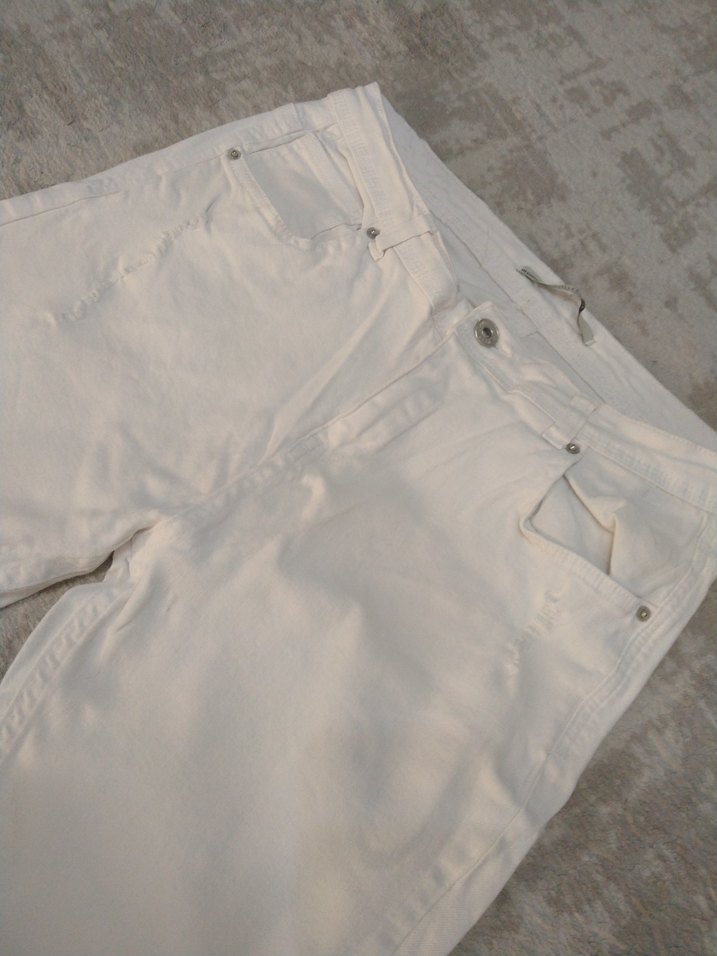 Kadın Beyaz Denim Pantolon - Görsel 3