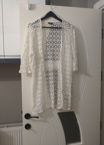 Dantel İşlemeli Beyaz Bohem hırka - Görsel 4