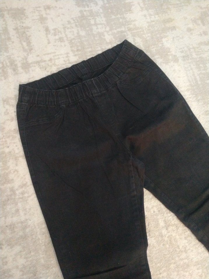 Kadın Siyah Denim Kumaş Pantolon - Görsel 3