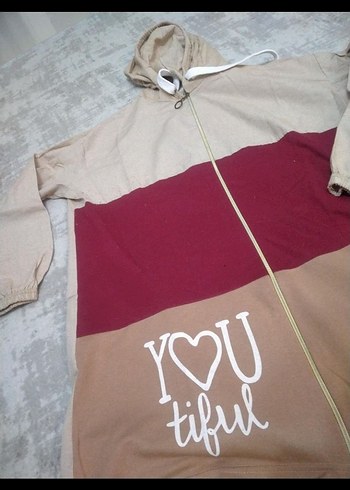 Kadın Bej Kapüşonlu Fermuarlı Eşofman Takımı - Görsel 6