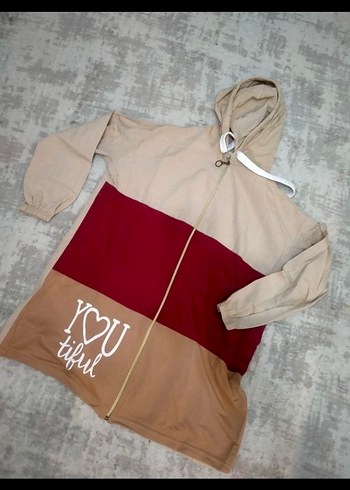 Kadın Bej Kapüşonlu Fermuarlı Eşofman Takımı - Görsel 5