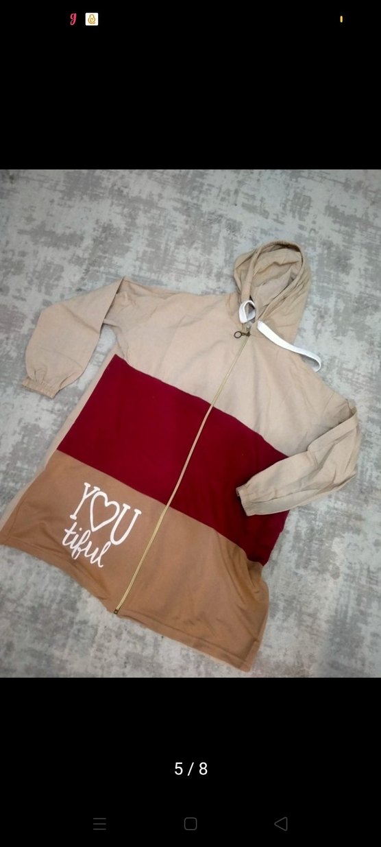 Kadın Bej Kapüşonlu Fermuarlı Eşofman Takımı - Görsel 5