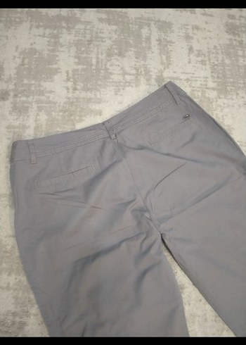 Gri Kadın Mini Pamuklu Kumaş Chino Pantolon - Görsel 2