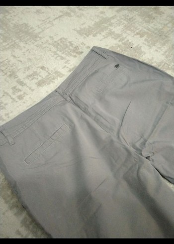 Gri Kadın Mini Pamuklu Kumaş Chino Pantolon - Görsel 6