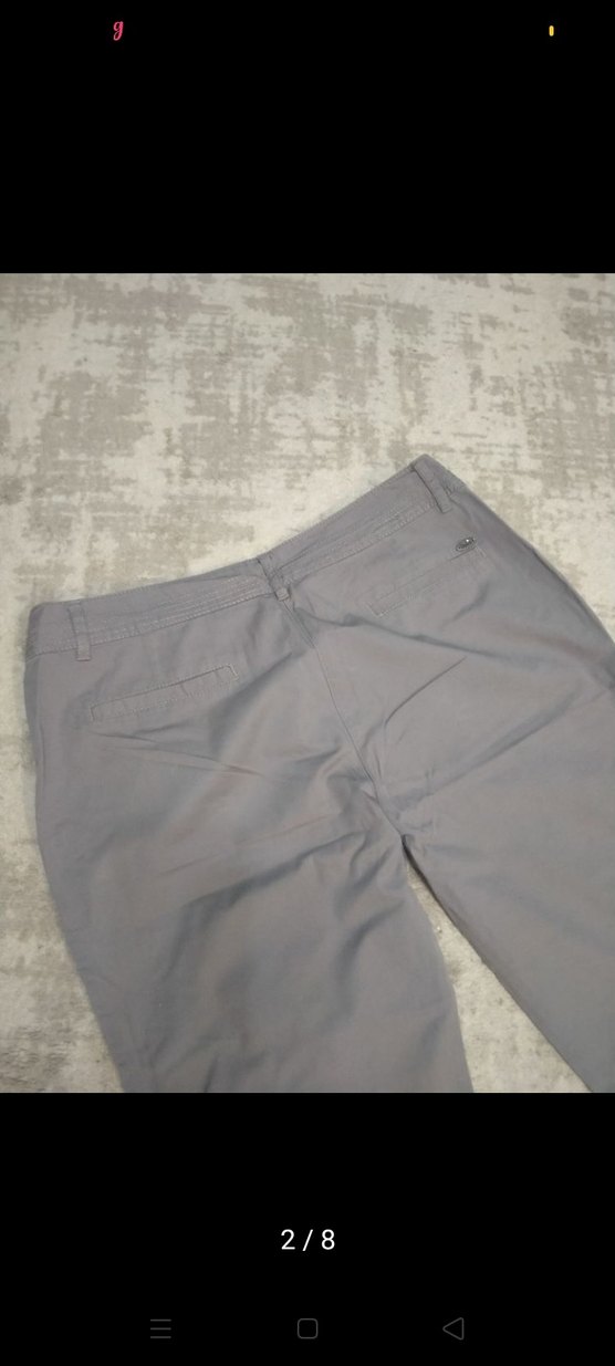 Gri Kadın Mini Pamuklu Kumaş Chino Pantolon - Görsel 2