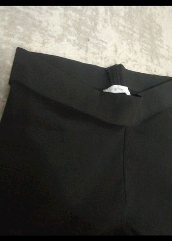 Siyah Kadın kalın Spor Tayt Elastik Bel - Görsel 2