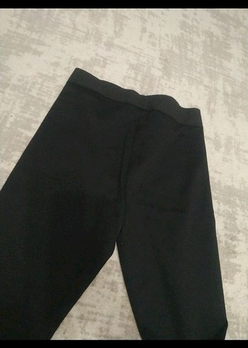 Siyah Kadın kalın Spor Tayt Elastik Bel - Görsel 5