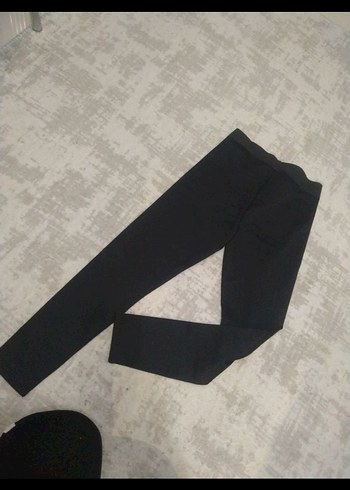 Siyah Kadın kalın Spor Tayt Elastik Bel - Görsel 4