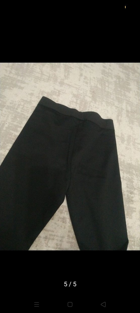 Siyah Kadın kalın Spor Tayt Elastik Bel - Görsel 5