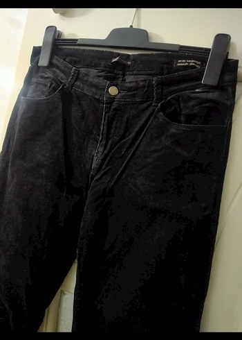 Defacto Siyah Kadın Kadife Pantolon - Görsel 2