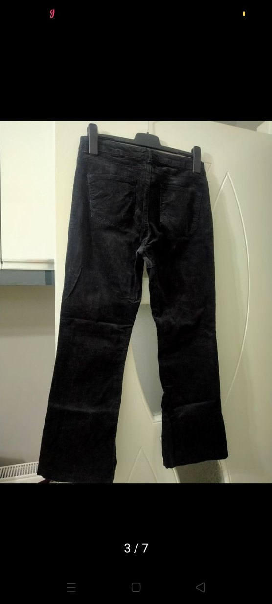 Defacto Siyah Kadın Kadife Pantolon - Görsel 4