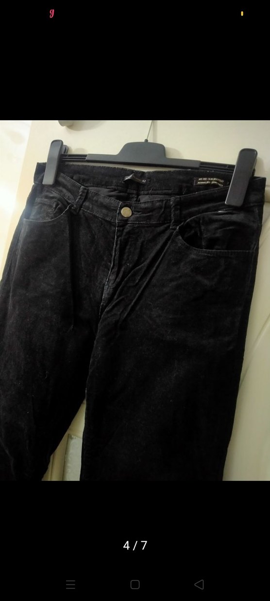 Defacto Siyah Kadın Kadife Pantolon - Görsel 2