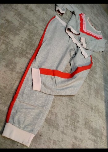 Gri Nakışlı Uzun Kollu Rahat Kadın Pijama Takımı - Görsel 3