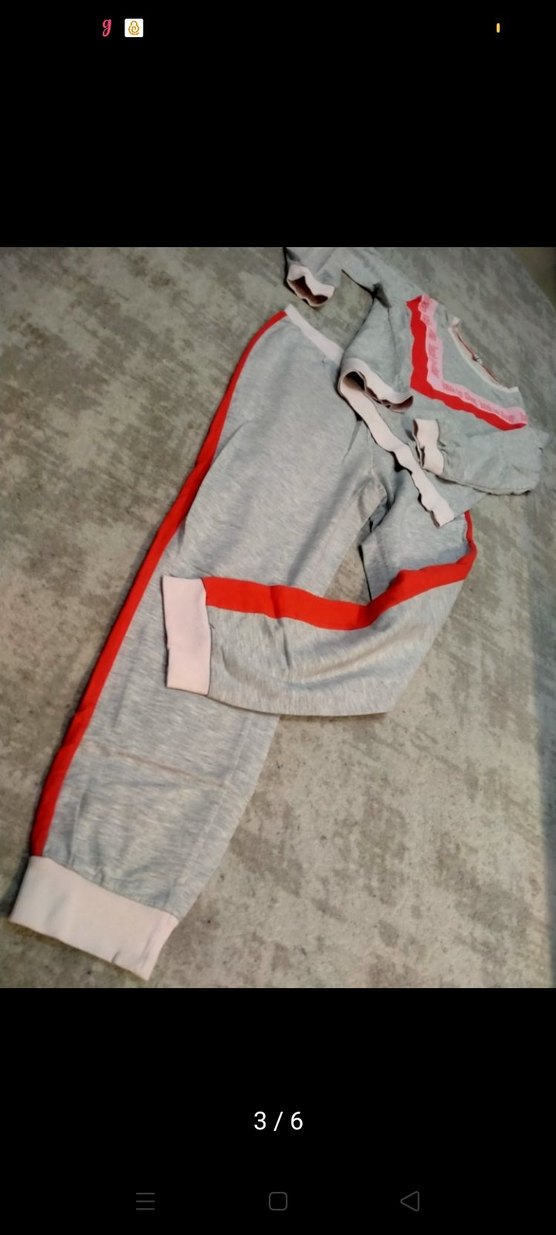 Gri Nakışlı Uzun Kollu Rahat Kadın Pijama Takımı - Görsel 3