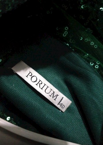 Yeşil Drapeli Uzun Abiye Elbise - Görsel 6