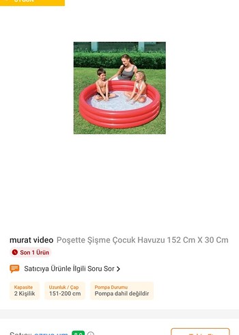 kırmızı Şişme Çocuk Havuzu - Görsel 2