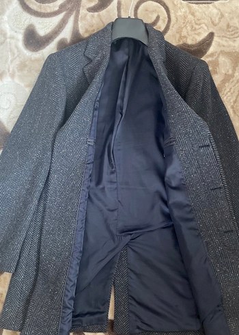 Düğmeli Gri Erkek Midi Yün Kaban - Görsel 2