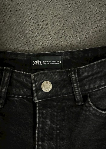 siyah denim mini şort zara - Görsel 2