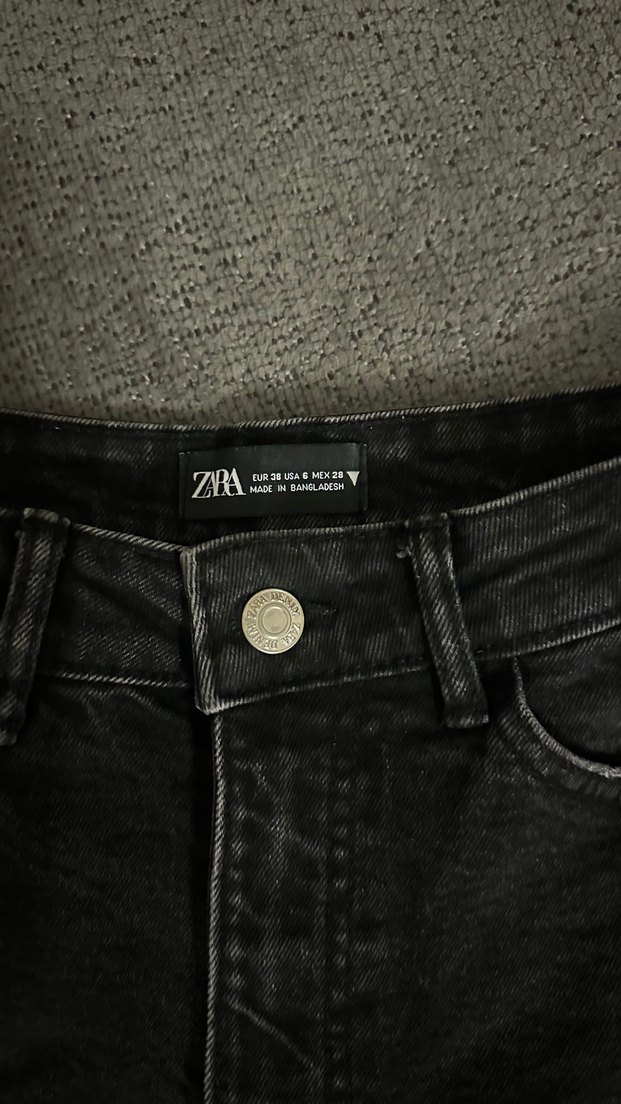 siyah denim mini şort zara - Görsel 2