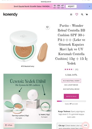 Purito wonder releaf centella bb cushion - Görsel 2