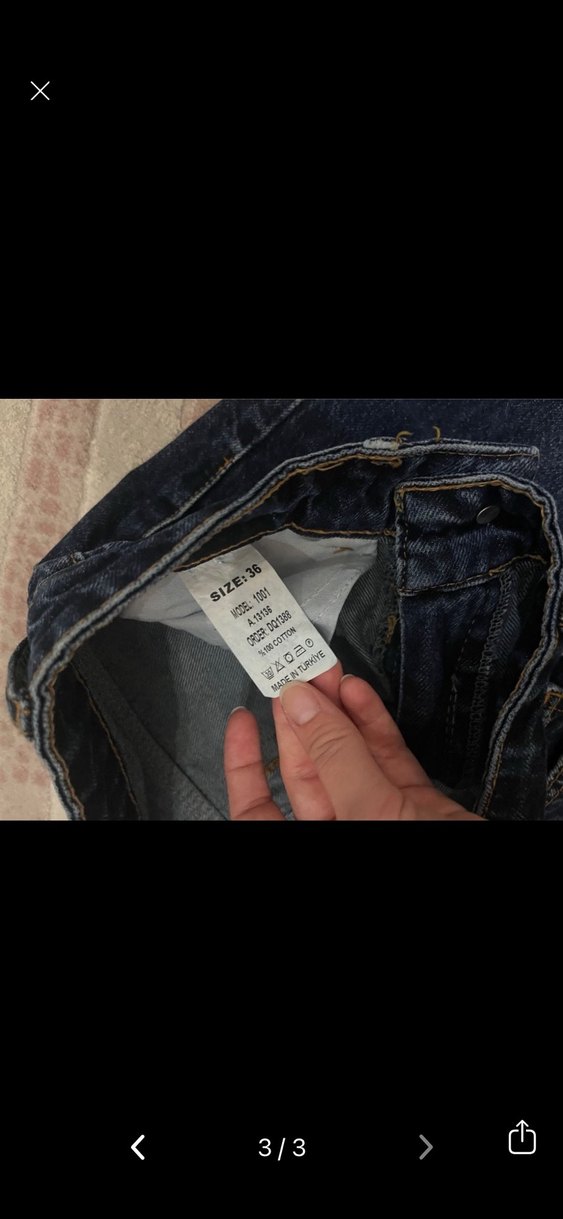 Kadın Koyu Mavi mom jean - Görsel 3