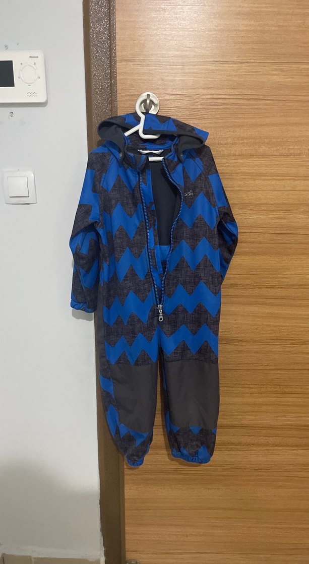 Erkek Bebek Mavi Bağlama Desenli Tulum - Görsel 4