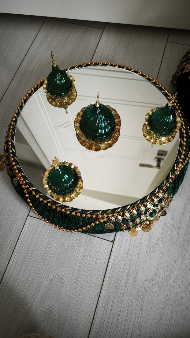 Yeşil Kadife kına  Sepet  seti - Görsel 2