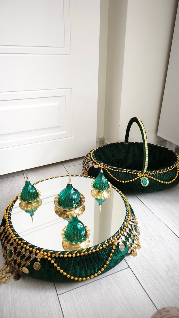 Yeşil Kadife kına  Sepet  seti - Görsel 3