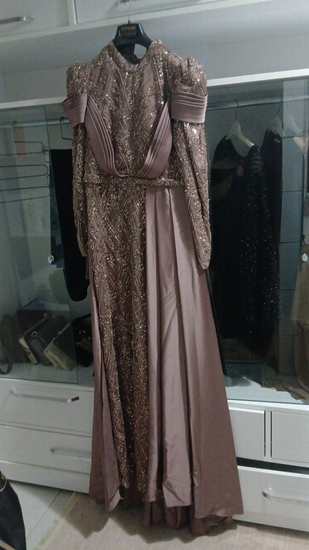 Düğün için tesettur  abiye Elbise - Görsel 5