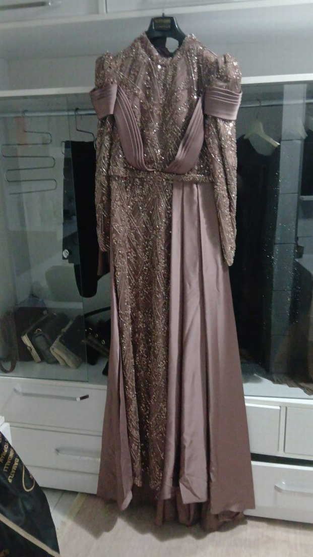 Düğün için tesettur  abiye Elbise - Görsel 4