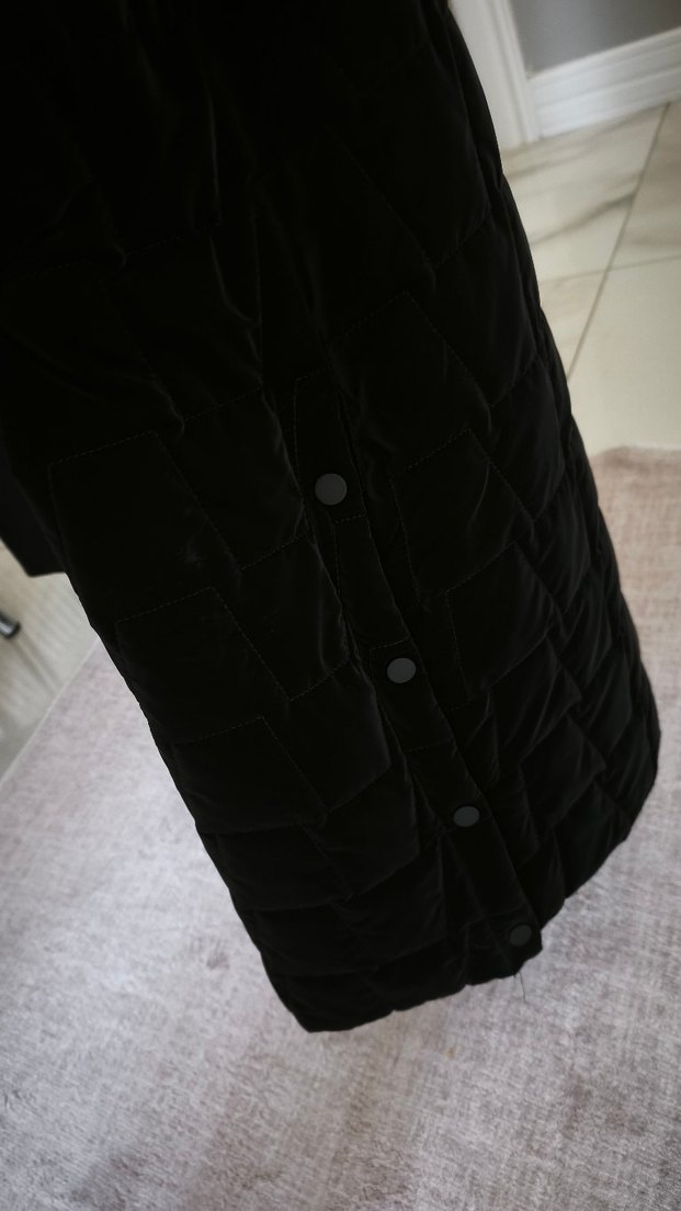 Siyah Kadın Uzun Kürklü Kışlık Mont - Görsel 4