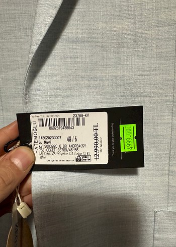 Erkek buz mavisi ham keten ceket - Görsel 4