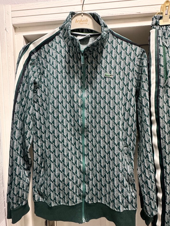 Yeşil desenli lacoste  erkek Eşofman Takımı - Görsel 2