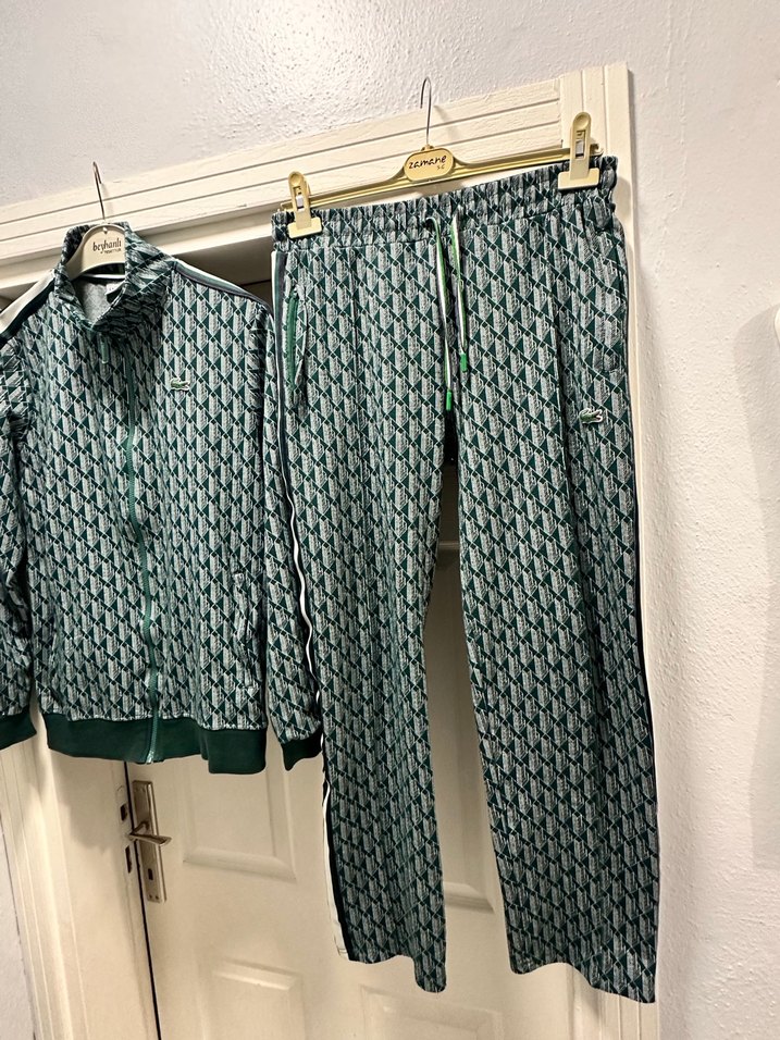 Yeşil desenli lacoste  erkek Eşofman Takımı - Görsel 3