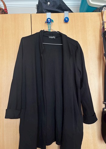 Siyah Kadın Ofis Blazeri, Düğmeli, Normal Boy - Görsel 3