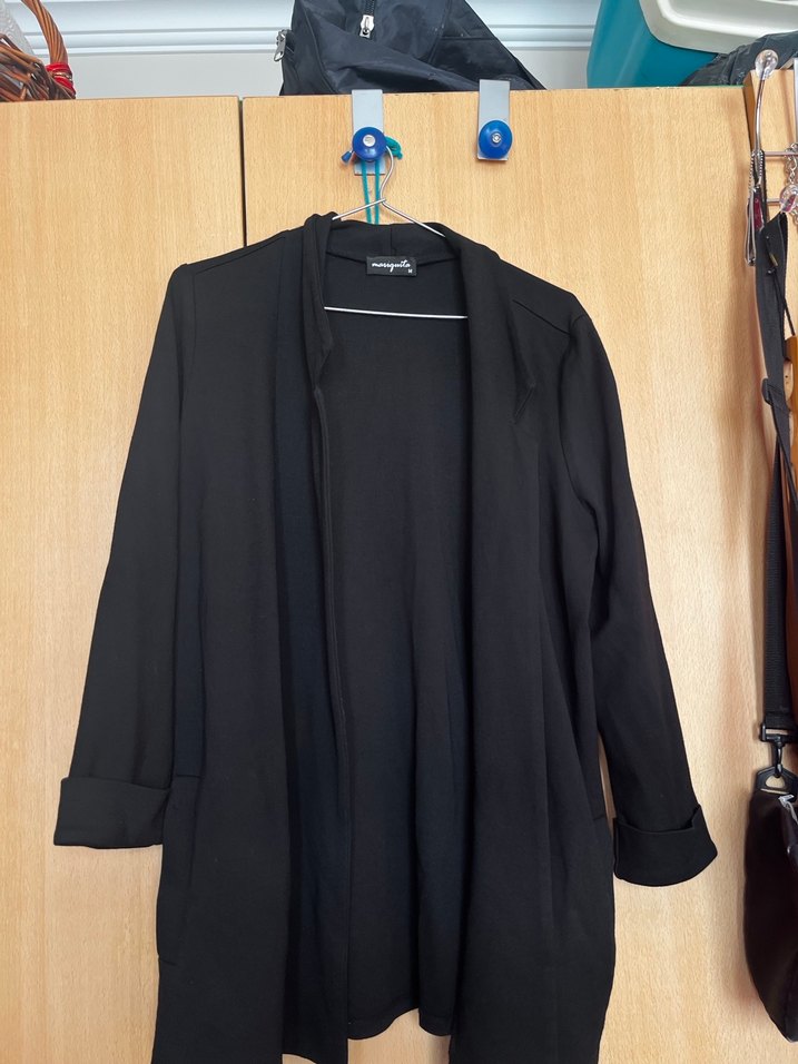 Siyah Kadın Ofis Blazeri, Düğmeli, Normal Boy - Görsel 3