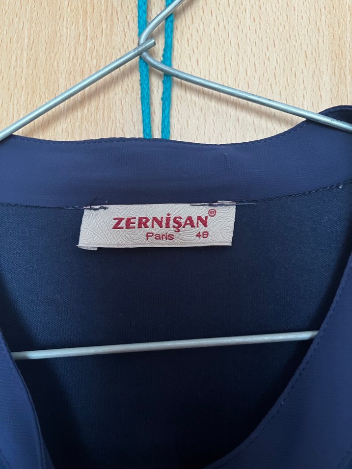 Lacivert Dantel Detaylı Uzun Hamile Kabanı - Görsel 2