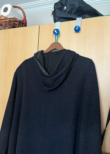 Düğmeli Uzun Gri Kadın Kaban - Görsel 4